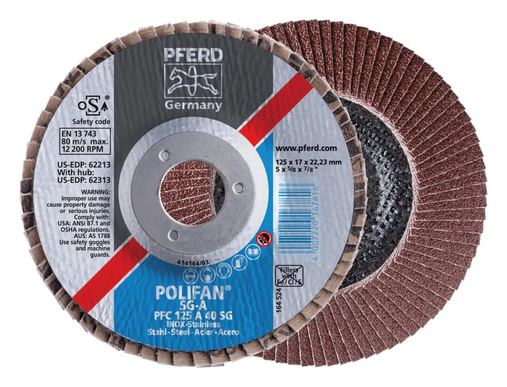Pferd Fächerschleifscheibe A 80SG 115 mm K 80 gerade Preis Gesenkt