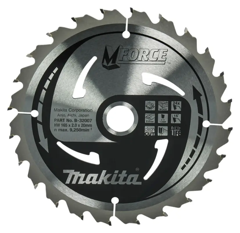 Makita Accessories B-32007 HM saw blade Mforce 165 x 20 x 24T Top-Seller