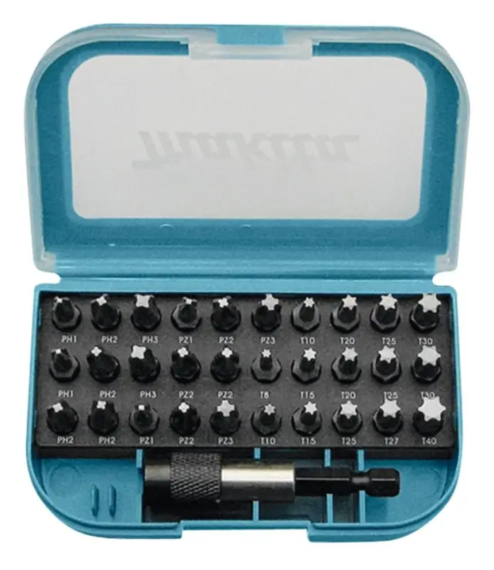 Makita Accesorios P-73374 Juego de brocas de 31 piezas en caja de plástico con clip para cinturón. Sale