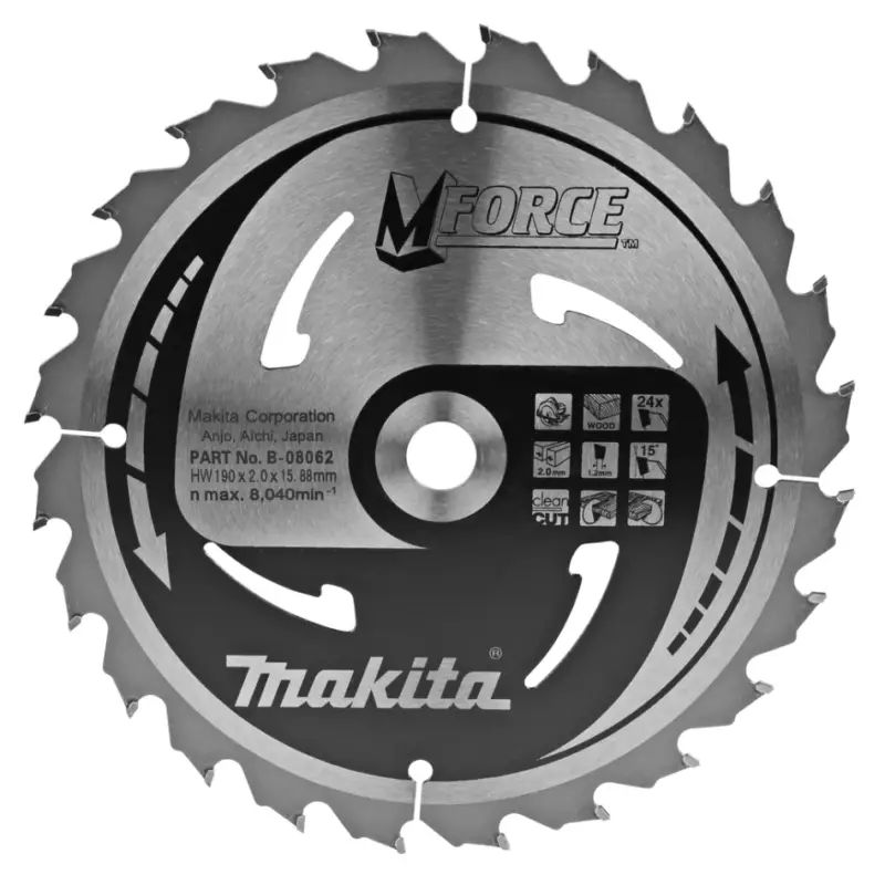 Direkt Vom Hersteller Makita Akcesoria B-08062 Brzeszczot HM Mforce 190 x 15,88 x 24T