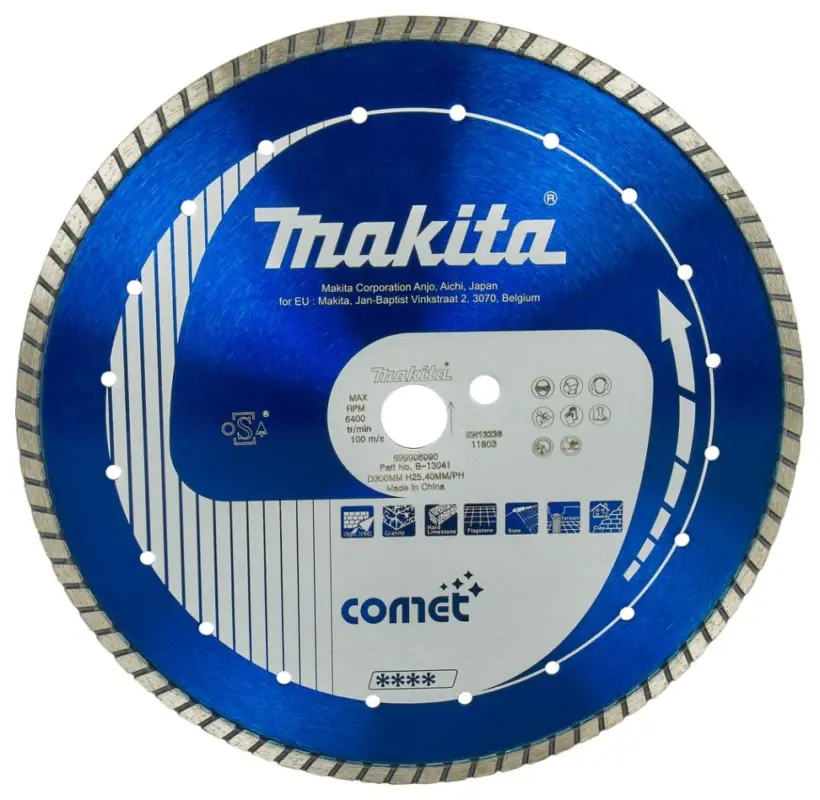 Top-Angebot Makita Accessoires B-13041 Diamantschijf 300 x 25,4 mm Blauw Turbo