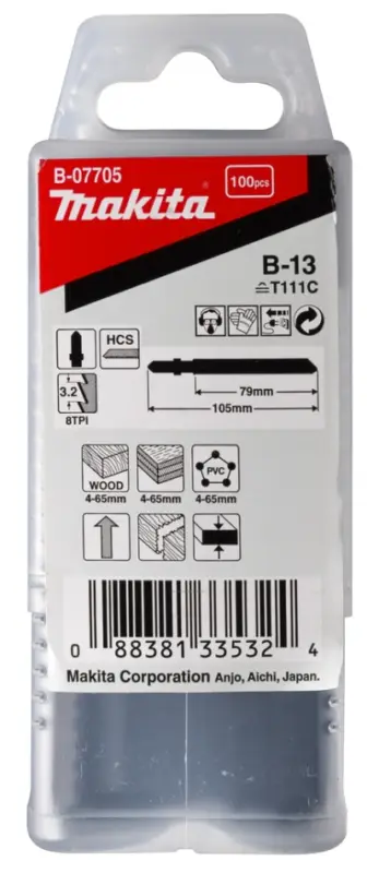 Makita Accessoires B-07705 Decoupeerzaagblad B13 100 stuks Markenware