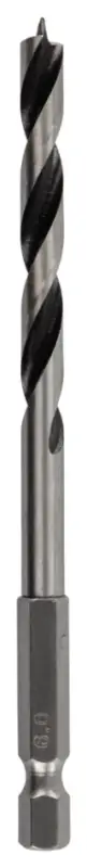 Makita Accessoires D-15899 Foret hélicoïdal pour bois 6x110 mm 1/4". Markenprodukt