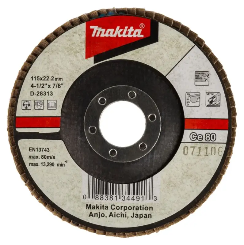 Preis Gesenkt Makita Accessoires D-28313 Disque à lamelles 115x22 K80