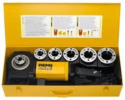 Rems 540022 R220 Amigo 2 Set M 20-25-32-40-50(M x 1,5) electric wire cutter with quick-change Die Heads Nur Für Kurze Zeit
