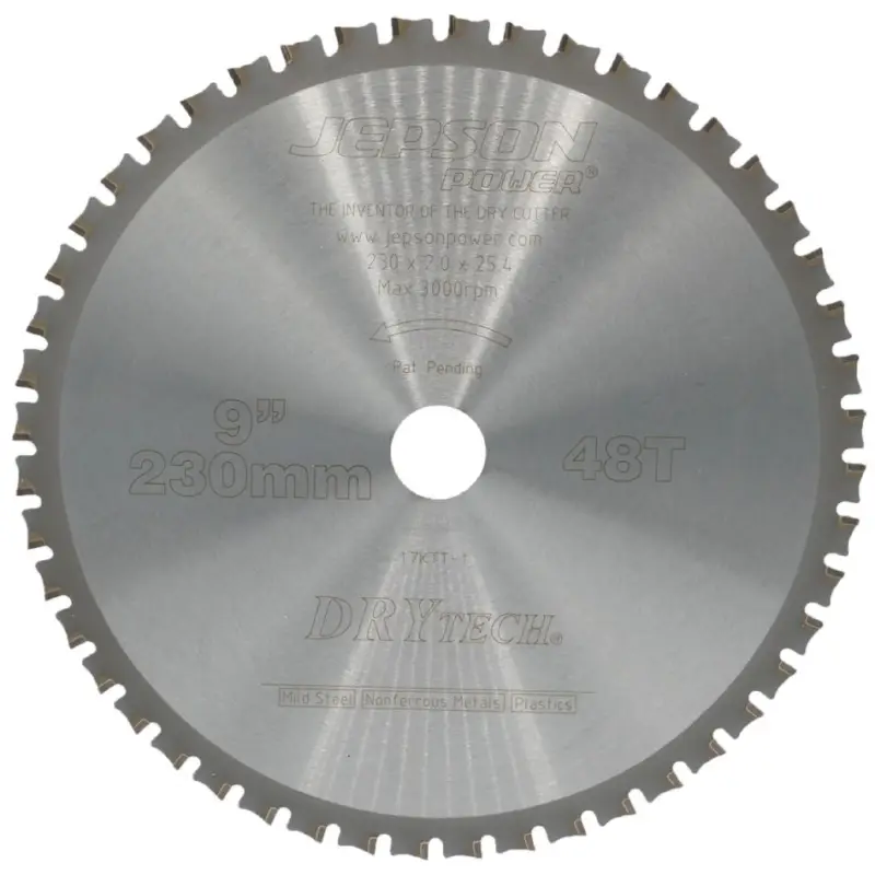 Versand Am Gleichen Tag Jepson 72123048 Drytech HM-Kreissägeblatt Ø 230 x 25,3 x 2,0 mm, 48 Zähne, für Stahl und Edelstahl