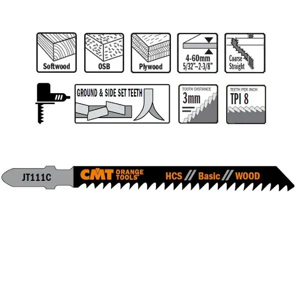 CMT JT111C-5 Brzeszczoty do wyrzynarki HCS T-Cut Wood 5 szt. Neuheit