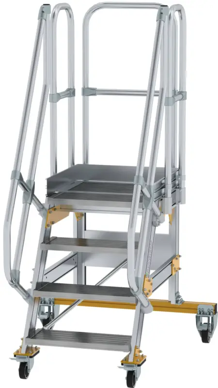 Expressversand Günzburger Podesttreppe fahrbar 60° 4 Stufen - 600 mm breit