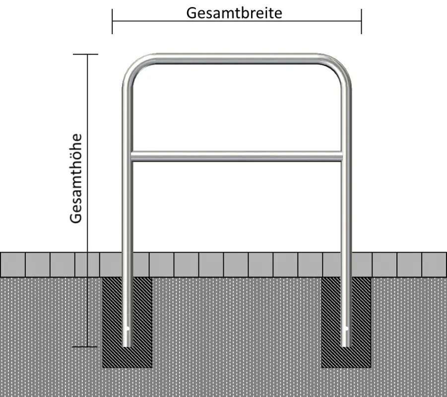 Schake Rohrbügel Stahl mit Querholm OE Ø 48 mm anthrazit - 1500 x 1400 mm Beliebt
