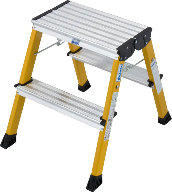 Krause Alu-Doppel-Klapptritt Rolly® 2x2 Stufen Gelb Solange Der Vorrat Reicht