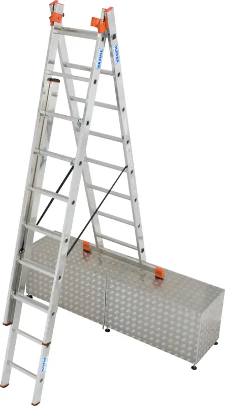 Preisknaller Krause Alu-Sprossenvielzweckleiter Tribilo® treppengängig 3x12 Sprossen