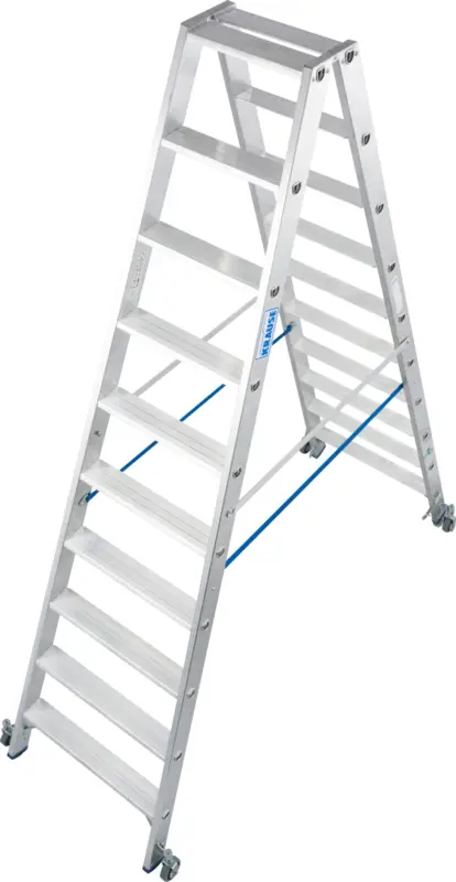 Krause Alu-Stufendoppelleiter fahrbar 2x10 Stufen Finale Aktion