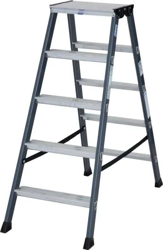 Krause Alu-Stufendoppelleiter SePro® D eloxiert 2x5 Stufen Sonderangebot
