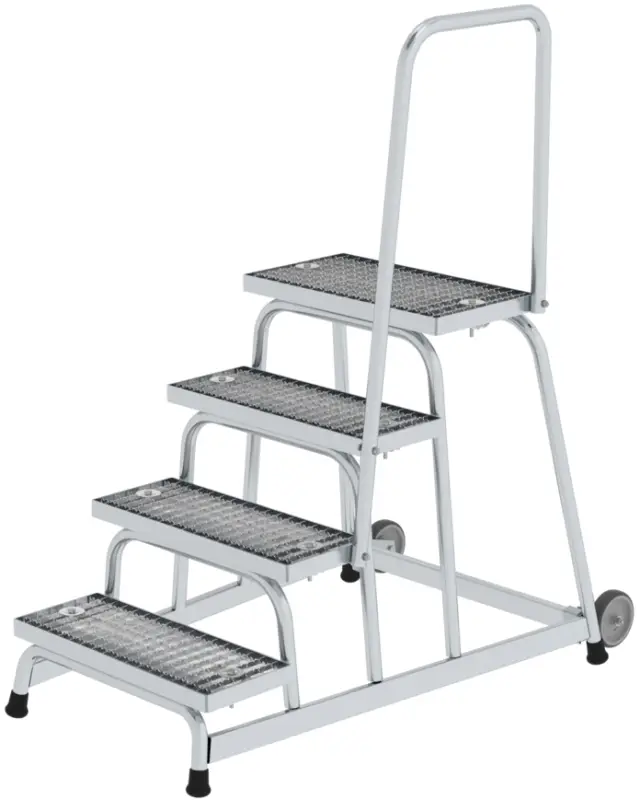 Günzburger Arbeitspodest fahrbar mit Handlauf Alu 4 Stufen SG Markenware
