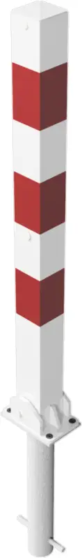 Schake Absperrpfosten UEV 70 x 70 mm weiß rot Bestpreis