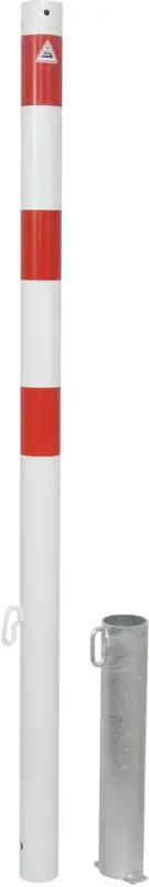 Zertifiziert Schake Absperrpfosten HV Ø 60 mm ohne Öse weiß rot