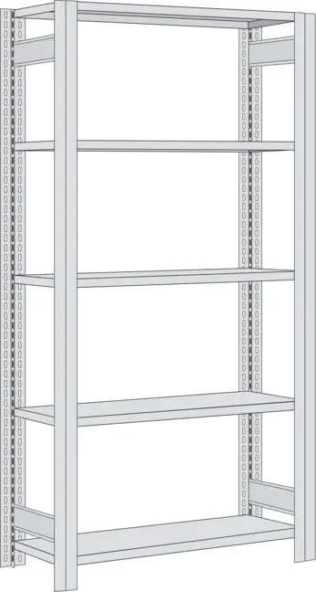 Highlight Regalwerk BERT Schwerlastregal 350 5 Grundfeld 2000 x 1285 x 500 mm