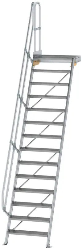 Günzburger Podesttreppe 60° 14 Stufen - 800 mm breit Ausverkauf