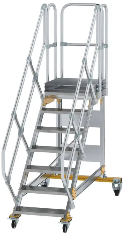 Günzburger Podesttreppe fahrbar 45° 7 Stufen - 600 mm breit Solange Der Vorrat Reicht
