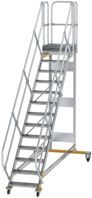 Preisknaller Günzburger Podesttreppe fahrbar 45° 13 Stufen - 600 mm breit