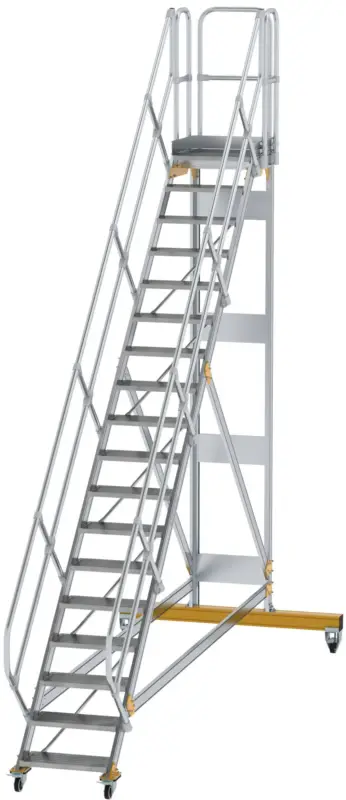 Günzburger Podesttreppe fahrbar 45° 19 Stufen - 600 mm breit Highlight