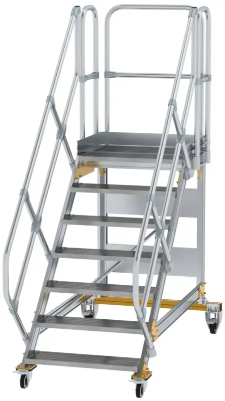Garantierte Lieferung Günzburger Podesttreppe fahrbar 45° 7 Stufen - 800 mm breit