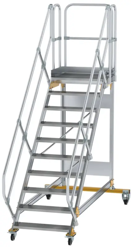 Günzburger Podesttreppe fahrbar 45° 10 Stufen - 800 mm breit Must-Have