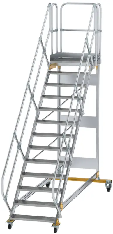 Preisknaller Günzburger Podesttreppe fahrbar 45° 13 Stufen - 800 mm breit