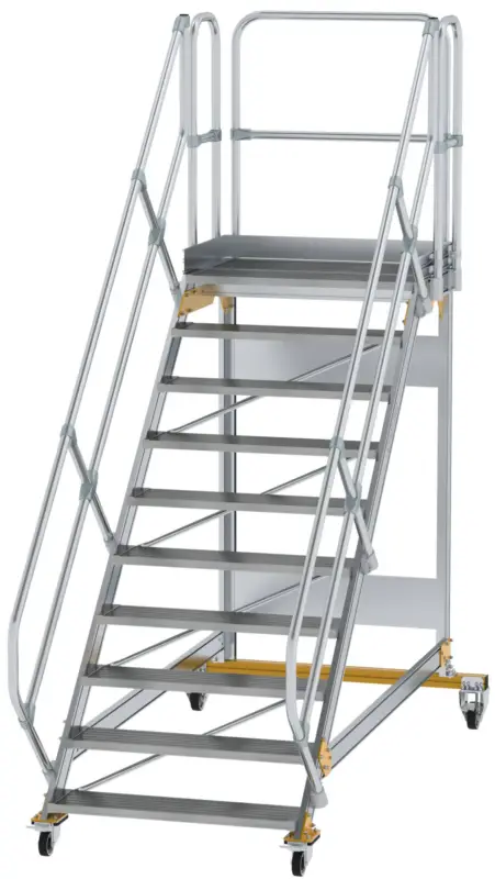 Günzburger Podesttreppe fahrbar 45° 10 Stufen - 1000 mm breit Aktuell