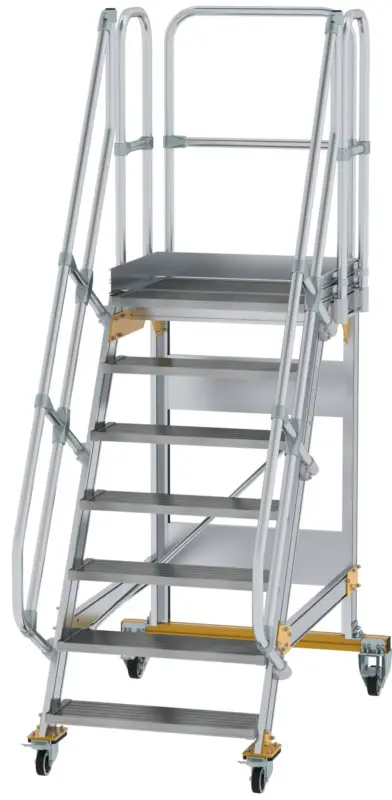 Günzburger Podesttreppe fahrbar 60° 7 Stufen - 800 mm breit Angebot