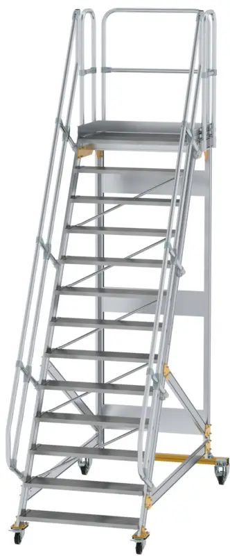 Bestpreis Günzburger Podesttreppe fahrbar 60° 13 Stufen - 1000 mm breit