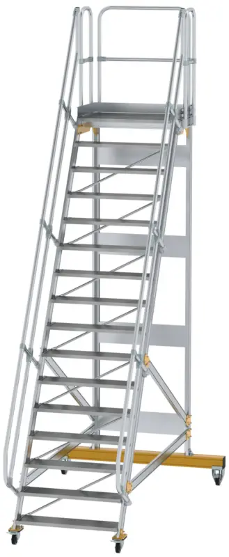 Günzburger Podesttreppe fahrbar 60° 16 Stufen - 1000 mm breit Heißes Angebot