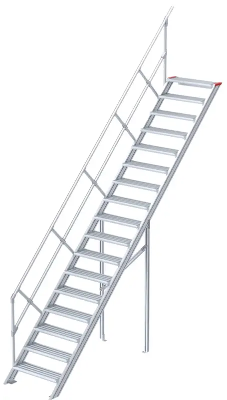 Neu euroline Alu-Treppe 45° 17 Stufen - 1000 mm