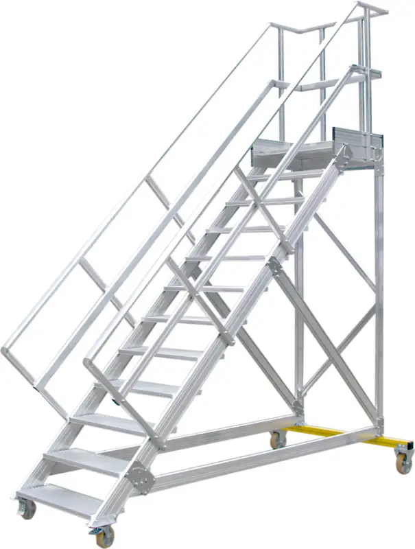 Markenware Hymer Podesttreppe fahrbar 45° 17 Stufen - 800 mm