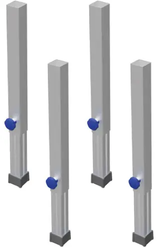 Bütec Teleskopbeine 55 x 50 mm - 0,80-1,30 m Top-Angebot