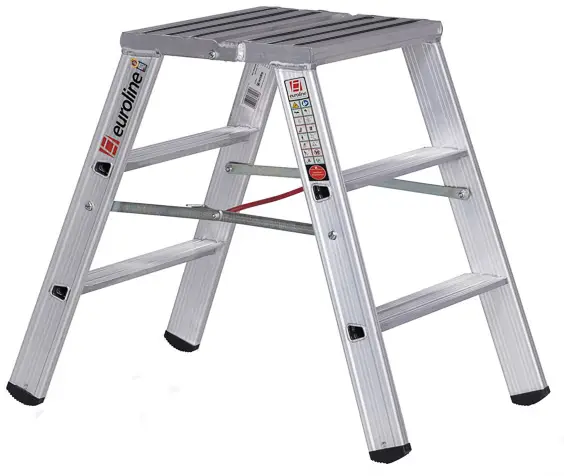 Mega-Angebot euroline Stufenstehleiter PREMIUM Alu 2x3 Stufen