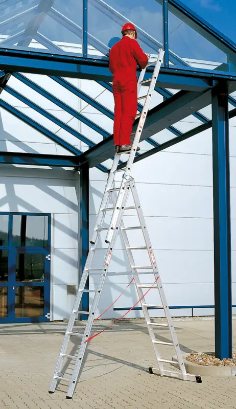 Abverkauf euroline Mehrzweckleiter PREMIUM Alu 3-teilig 3x8 Sprossen
