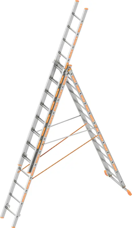 Günstig Layher Allzweckleiter Alu 3-teilig 3x12 Sprossen
