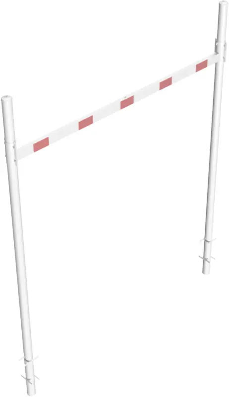 Schake Höhenbegrenzer variabel - 2 Standpfosten Stahl OE Ø 102 mm weiß rot - 3000 mm Knallerangebot