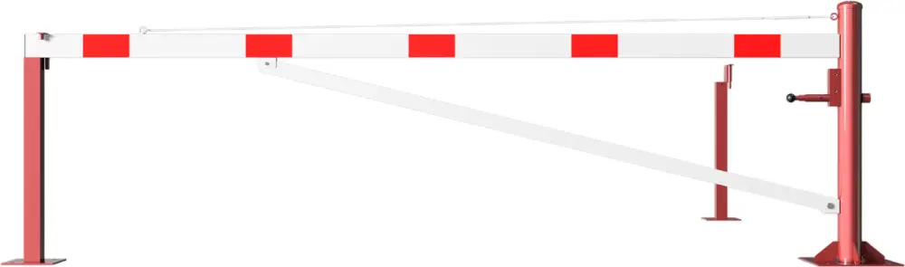 Schake Drehschranke mit Auflagestütze - Schrankenbaum 100 x 50 mm ODV weiß rot - 3500 mm Letzte Chance