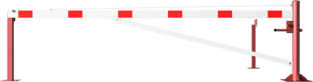 Top-Preis Schake Drehschranke mit Auflagestütze - Schrankenbaum 100 x 50 mm ODD weiß rot - 4000 mm