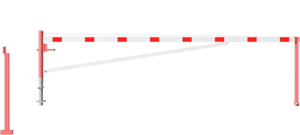 Angebot Schake Drehschranke mit Auflagestütze - Schrankenbaum 100 x 50 mm OEP weiß rot - 5500 mm