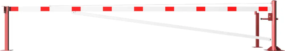 Schake Drehschranke mit Auflagestütze - Schrankenbaum 100 x 50 mm ODP weiß rot - 6000 mm Sofort Bestellen