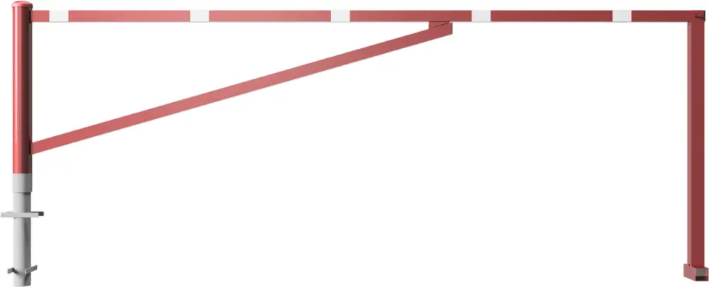 Neu Im Sortiment Schake Drehschranke mit 2 Auflagestützen - Schrankenbaum 60 x 40 mm OEV rot weiß - 3500 mm