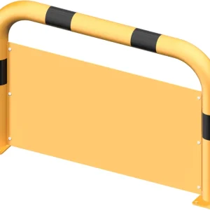 Ausverkauf Schake Rammschutzbügel Stahl mit Unterfahrschutz OD Ø 76 mm gelb schwarz - 1000 x 650 mm