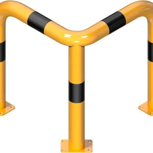 Versand Am Gleichen Tag Schake Rammschutzbügel Stahl 90° gleichschenkelig OD Ø 76 mm gelb schwarz - 600 x 1150 mm