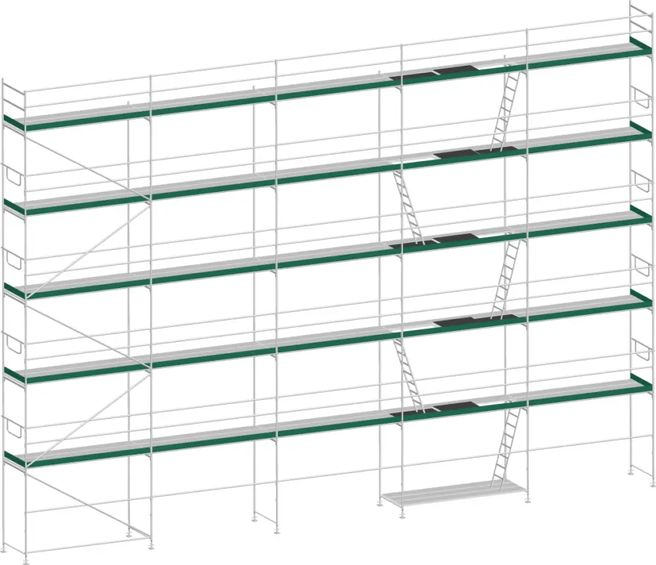 MJ Gerüst UNI 70 Aluminium mit Aluboden 152 m² - 12,50 x 12,20 m Sichere Zahlung