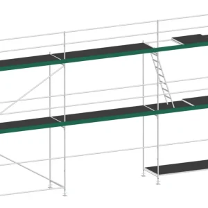 Direkt Vom Hersteller MJ Gerüst UNI 70 Stahl mit Holzboden 47 m² - 7,50 x 6,20 m