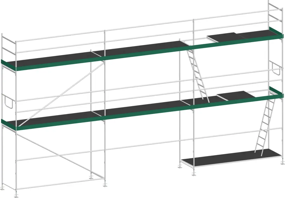 Direkt Vom Hersteller MJ Gerüst UNI 70 Stahl mit Holzboden 47 m² - 7,50 x 6,20 m