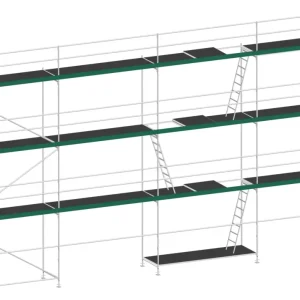 Ausverkauf MJ Gerüst UNI 70 Stahl mit Holzboden 82 m² - 10,00 x 8,20 m